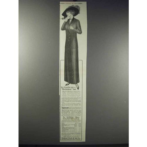 1913 National Cloak & Suit Co. Ad - Proud Her Suit