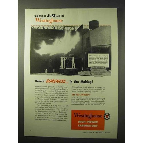 1950 Westinghouse High-Power Laboratory Ad