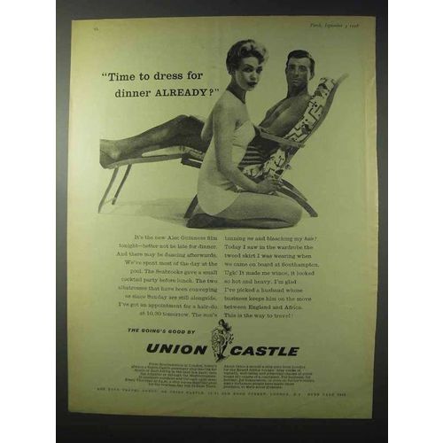 1958 Union Castle Cruise Ad - Time To Dress for Dinner