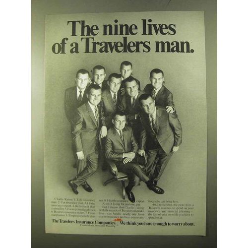 1970 Travelers Insurance Ad - The Nine Lives Of