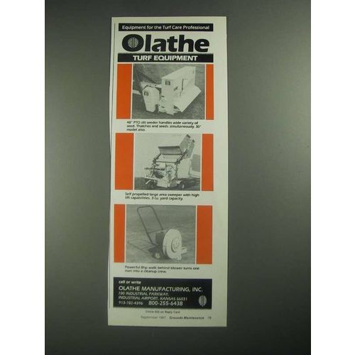 1987 Olathe Ad - PTO Slit Seeder; Large Area Sweeper; Blower