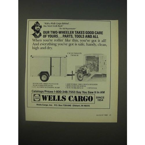 1989 Wells Cargo Cycle Wagon TW101-M Ad - Our two-wheeler takes good care of