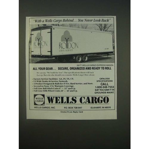 1989 Wells Cargo 28Ft. Express Wagon Ad - With a Wells Cargo Behind