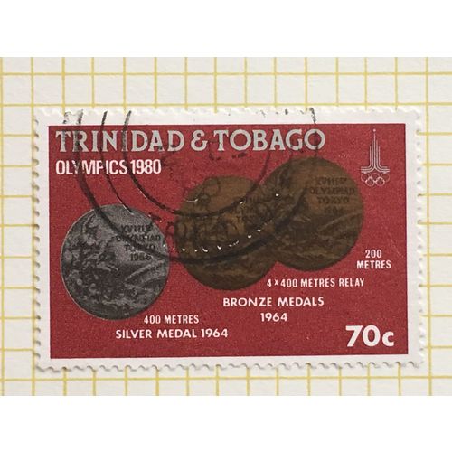 Trinidad & Tobago 1980 Olympic Moscow 70c 400m Silver Bronze Used SG 570 stamp
