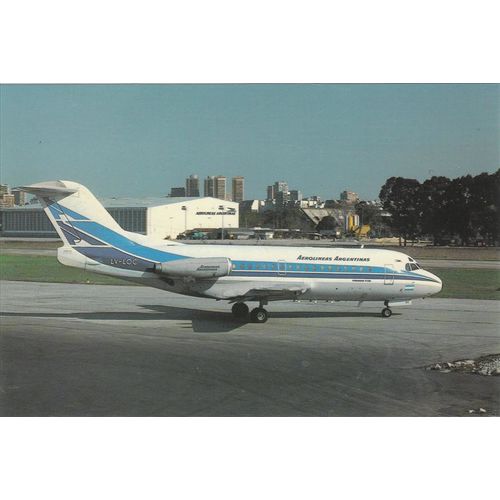 Aerolineas Argentinas Fokker F28 1081 Civil Aircraft Postcard (A20612)
