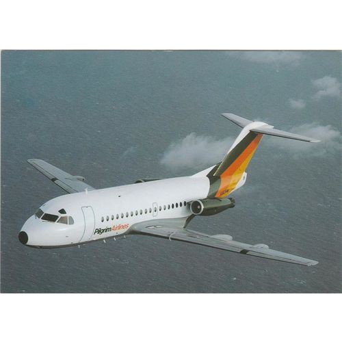 Pilgrim Airlines Fokker F28 Mk3000 Civil Aircraft Postcard (A20224)