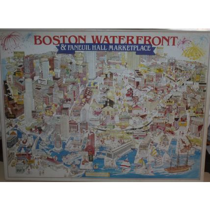 1993 White Mountain Puzzles Boston Waterfront 1000 Piece Puzzle - Complete