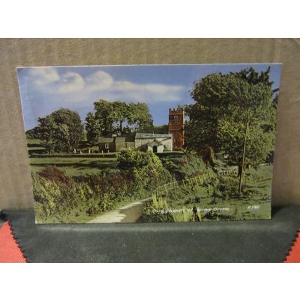 OARE CHURCH. EXMOOR.. used postcard. by Blackmore 1967 pm Lorna Doone. =