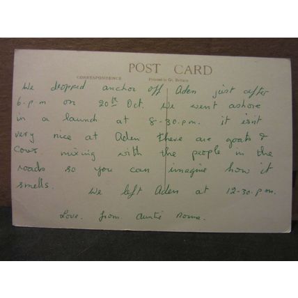 THE HARBOUR, ADEN, YEMEN unused vintage postcard #