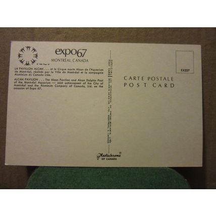 ALCAN PAVILION, EXPO 67, MONTREAL, CANADA unused postcard. =