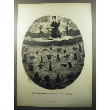 1950 The Bulletin Newspaper Ad - cartoon by Richard Decker - Graduation