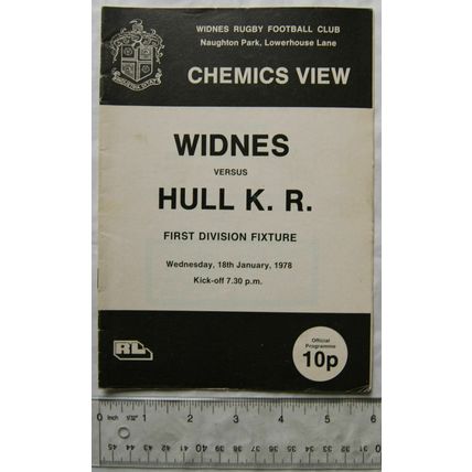 1978 programme Widnes v. Hull Kingston Rovers