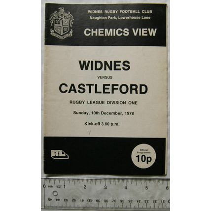 1978 programme Widnes v. Castleford