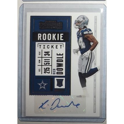 2020 Panini Contenders RICO DOWDLE (Dallas Cowboys) Rookie Ticket AUTO #234