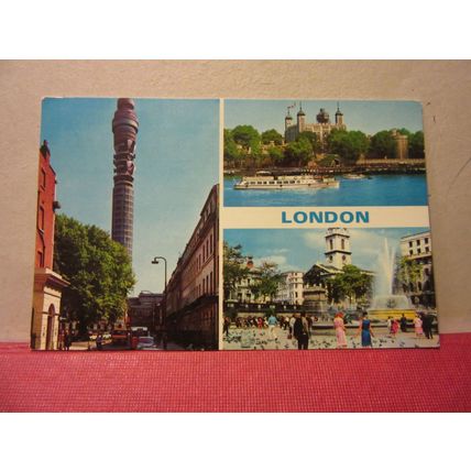 G.P.O. TOWER, LONDON, multiview used postcard by E T W Dennis 1972 pm /