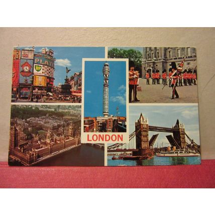 LONDON, Multiview used postcard Photographic Greeting Card Co. 1972 pm =