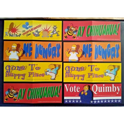 "The Simpsons" Stickers Laptop Bumper Lot of 8 Various Homer, Mayor, Bee Man..