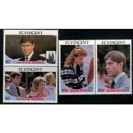 ZAYIX Royal Wedding Andrew & Fergie MNH St. Vincent 958-959 pairs 030822-SM04M