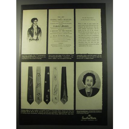 1955 Countess Mara Ties Ad - The art of tying the Cravat
