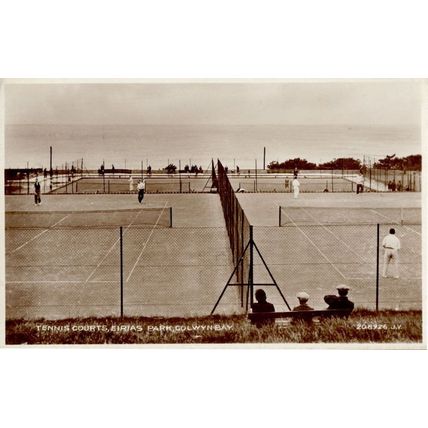 Eireas Park Tennis Courts Colwyn Bay Welsh Real Photo Old WW2 Postcard