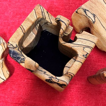 Unique Puzzle Box Handmade Vintage SIGNED Wooden Gift Box Trinket Box