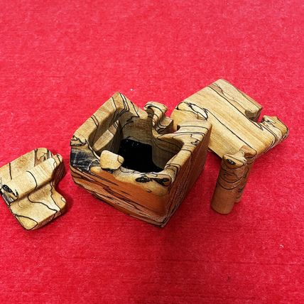 Unique Puzzle Box Handmade Vintage SIGNED Wooden Gift Box Trinket Box
