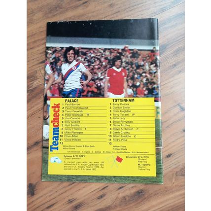 1980/81 Crystal Palace vs Tottenham / Spurs Division 1 Programme & Ticket