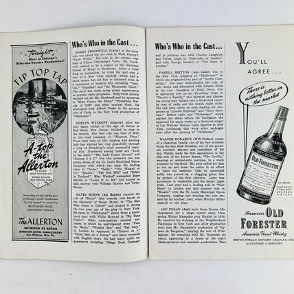 Chicago Stagebill 1943 Oklahoma! Erlanger Theatre The Theatre Guild Advertising