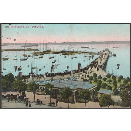 The Princess Pier, Torquay, Devon, 1907 - Max Ettlinger Postcard