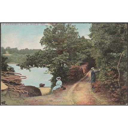 A Cornish Lane, River Fal, Truro, Cornwall, c.1905 - Empire Series Postcard