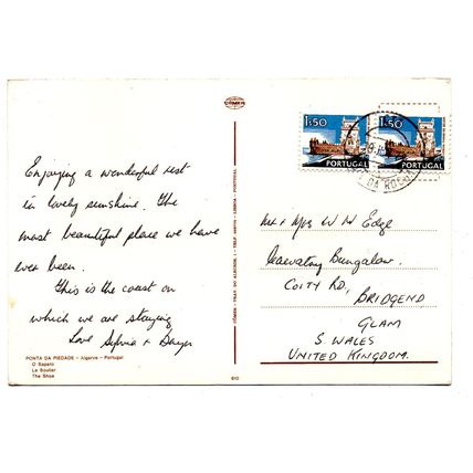 Ponta Da Piedade - Algarve - Portugal - Postally Used - 1979 Postmark