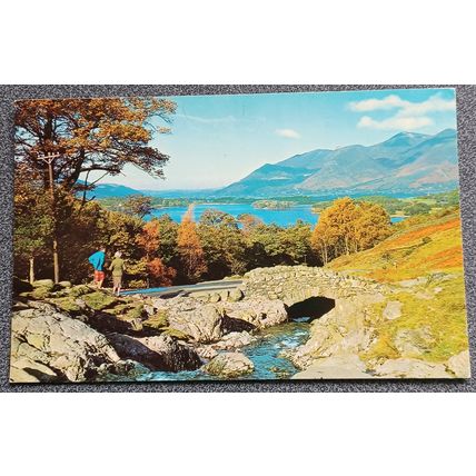 Vintage Postcard Ashness Bridge and Skiddaw, Derwentwater, Keswick Posted