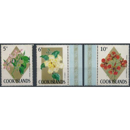 Flowers: 3 Values - Cook Islands 1967 - NM H - SG 234/5A & 238A