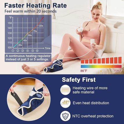 JOBYNA Ankle/Toe/Foot Warmer | Full Coverage Heated Foot Wrap |86-158℉ Continuou