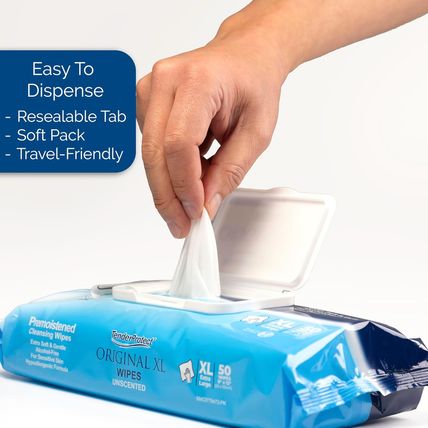 Tenderprotect® Original XL Premium Adult Wipes (600 Ct), Extra-Large 9"X12" Wet