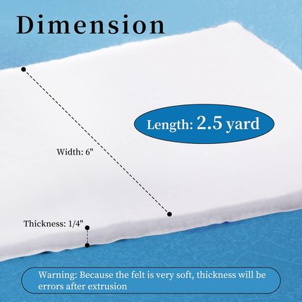 Pllieay Adhesive Felt Premium Grade, Orthopedic Felt Roll 1/4" X 6" X 2.5Yd. Qua