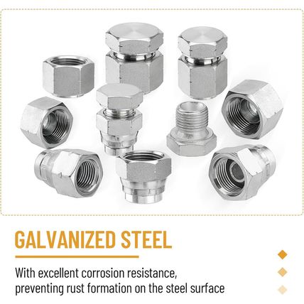 56 Pcs BSPP Cap and Plug Kit, Hydraulic Cap and Plug Kit with Precision Threadin