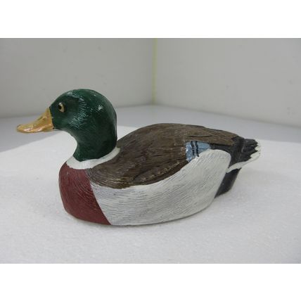 Vintage LOT of 5 Mini Duck Decoy Figures Stone Wood Hand Painted Mallard Goose