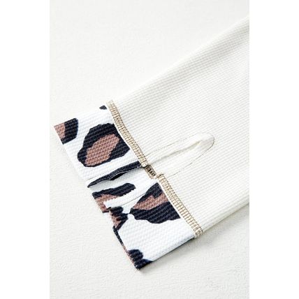 Apricot Oversized Leopard Contrast Mixed Texture Patchwork Zip Up Drop Shoulder