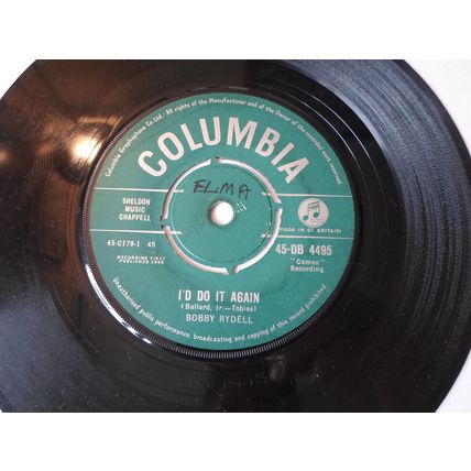 7" 1960. BOBBY RYDELL. VOLARE. COL DB 4495. I'D DO IT AGAIN. VERY GOOD PLUS