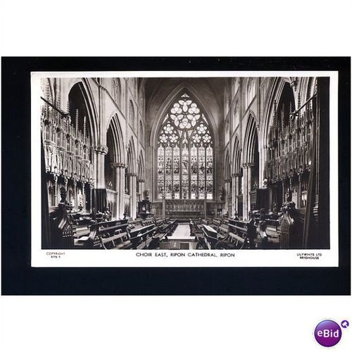 Yorkshire RIPON CATHEDRAL Choir East Postcard by Lilywhite RPN 9