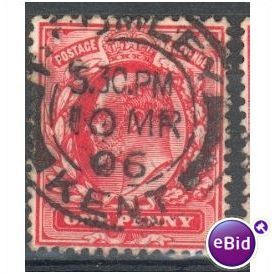 GB stamps 1902-10 KEV11 - 1d SG219 Bromley 8