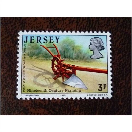 Jersey 1975 19th Century Farming Potato Digger mint stamp GB SG119