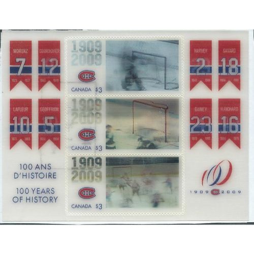 CAN 2009 $9.00 'MONTREAL CANADIENS' M/S (MOTIONSTAMP)FINE USED (EBID36-610)