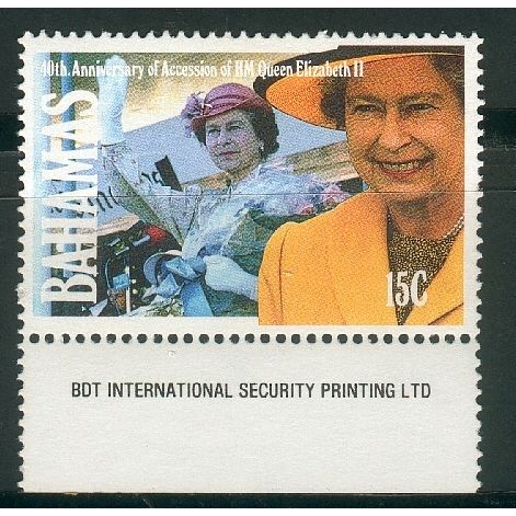 Bahamas 1992 - SG 928 - 15c - 40th Anniv of Queen Elizabeth 11's Accession MNH 2