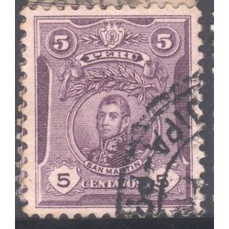 Peru 1909 - SG376 - 5c purple - San Martin - used