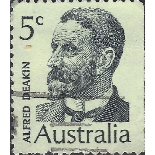 AUSTRALIA, Alfred Deakin, white 1969, 5c, #4