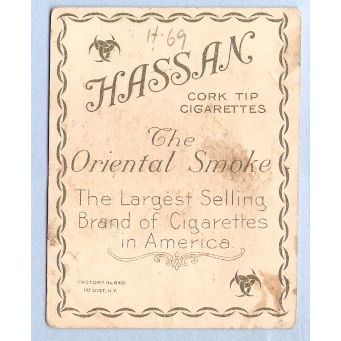 Tobacco Card ~ Company: American Tobacco Company Brand: Hassan Cork Tip Ci~69