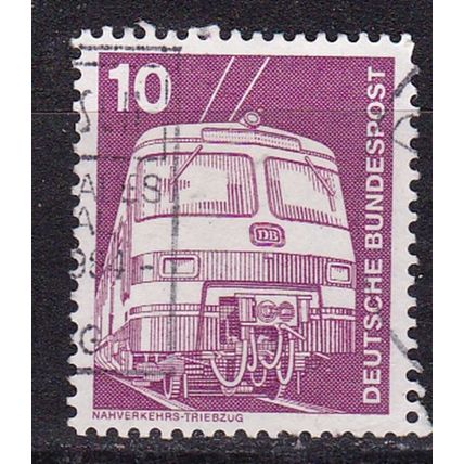 GERMANY 1975 INDUSTRY & TECHNOLOGY 10pf TRAIN VALUE USED SG1740