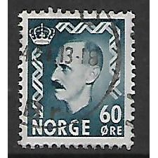 NORWAY 1950 60 ORE BLUE KING HAAFON VII SG 427 FINE USED #2